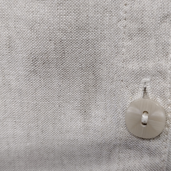 Avenue Linen Rayon Floral Eyelet Button Shirt Womens 26/28 Cream Coastal Grandma - Picture 8 of 8